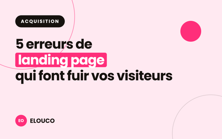 Illustration rose et noire : 5 erreurs de landing page qui font fuir vos visiteurs