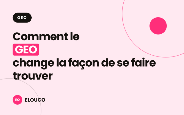 Illustration rose et noire : Comment le GEO change la façon de se faire trouver